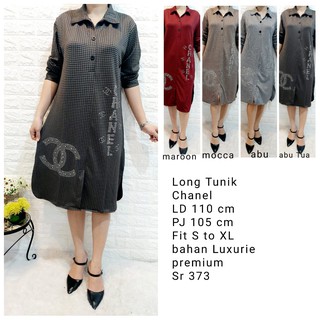  TUNIK  WANITA BAHAN  KAOS  LUXURIE IMPORT  UKURAN LD 110 