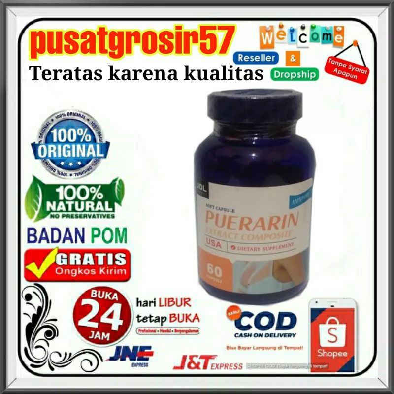 PUERARIN ASLI 100% ORIGINAL SOFTGEL PEMBESAR PAYUDARA AMPUH TERBAIK DIJAMIN TOPCER OBAT PUERARIN