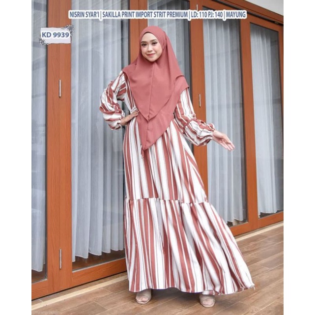 DRESS SHAKILA TRECTCH IMPOR PLUS KRUDUNG CERUTI. ONE SET GAMIS 100% ORI