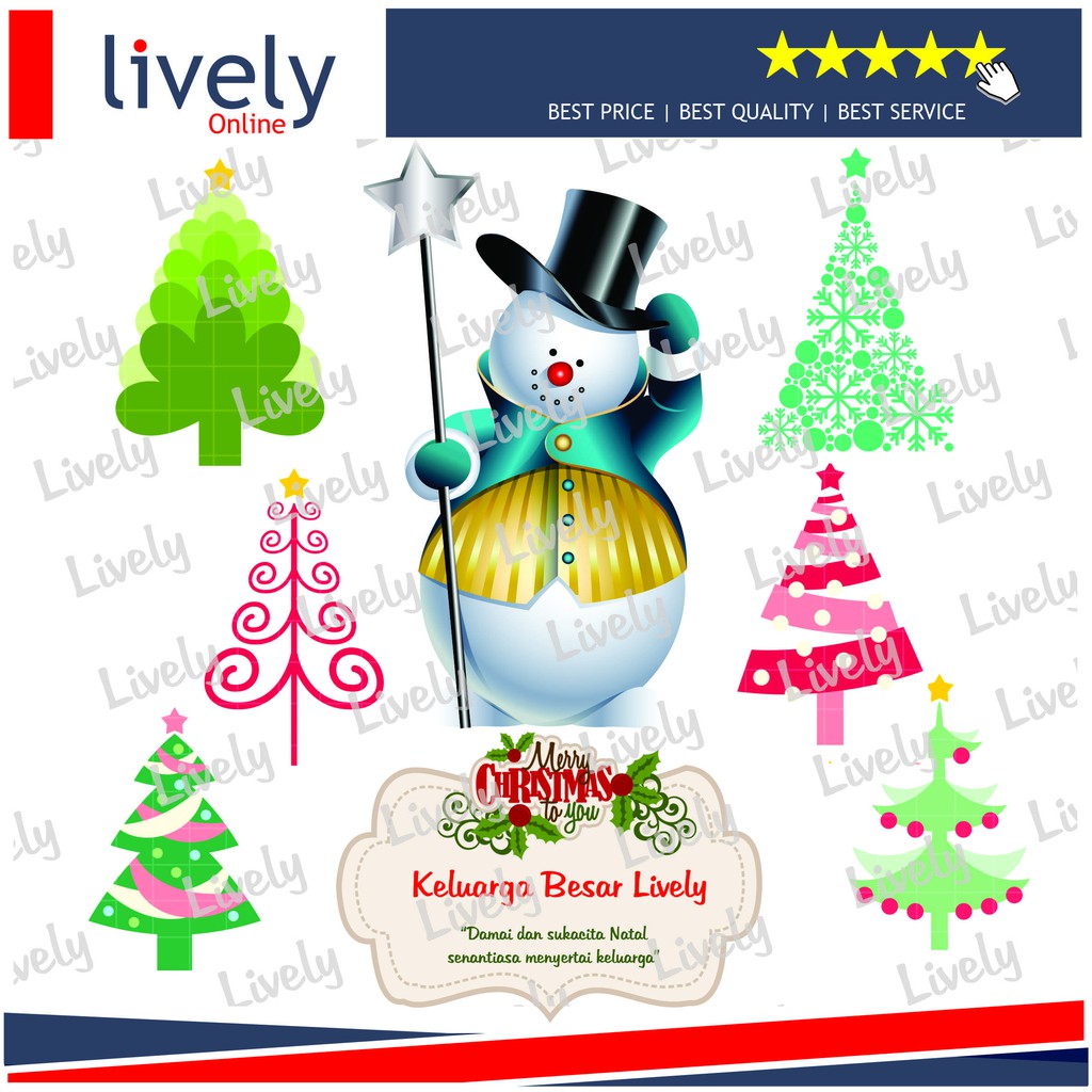 CUSTOM NAMA CAKE TOPPER KARAKTER HIASAN KUE NATAL MERRY CHRISTMAS 03 set