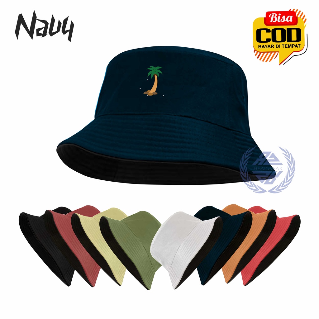 Topi Bucket Hat Dua Sisi Anti Uv Motif Sablon Bergambar / Bucket hat Sablon