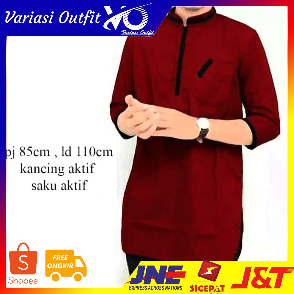 [KOKO ADAM MAROON SC] Koko Pria katun merah maroon