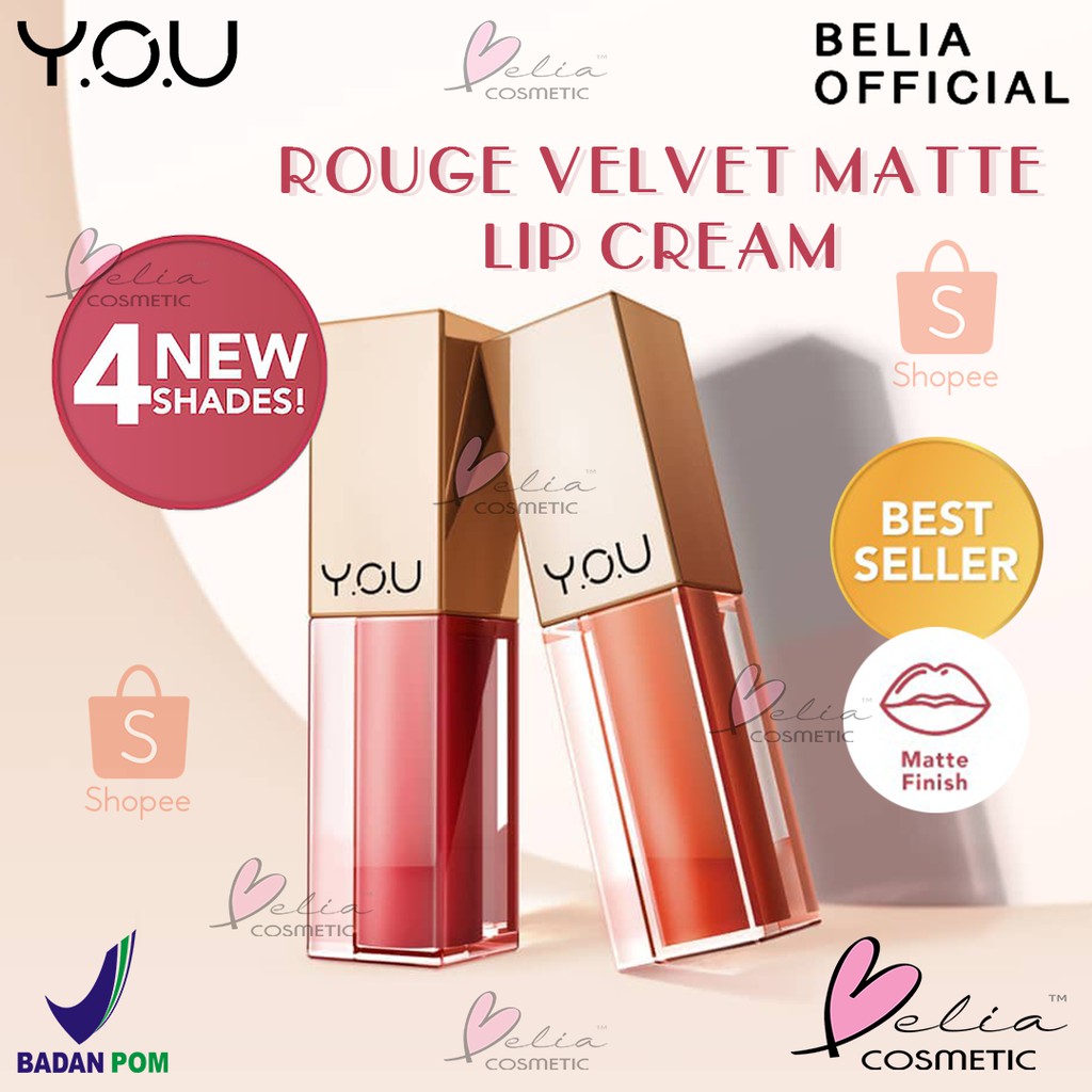 ❤ BELIA ❤ YOU Rouge Velvet Matte Lip Cream | Rogue The Gold One 4.5g | Long Lasting Y.O.U Makeups | BPOM