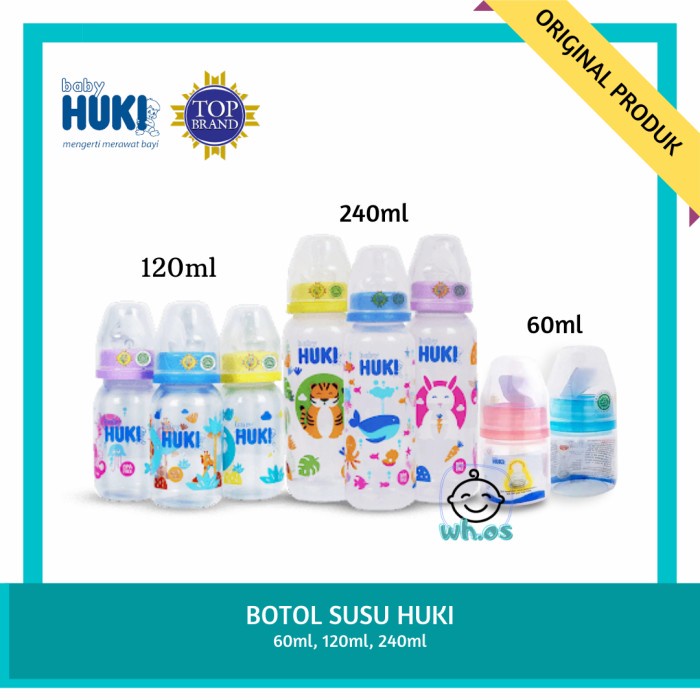 HUKI Botol Susu Bayi Newborn 60 ml 120ml 240ml Original Orthodontic