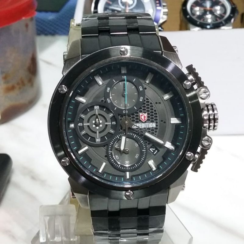 EXPEDITION E 6748 MCBZBBO BLACK GREY JAM TANGAN PRIA ORIGINAL RESMI