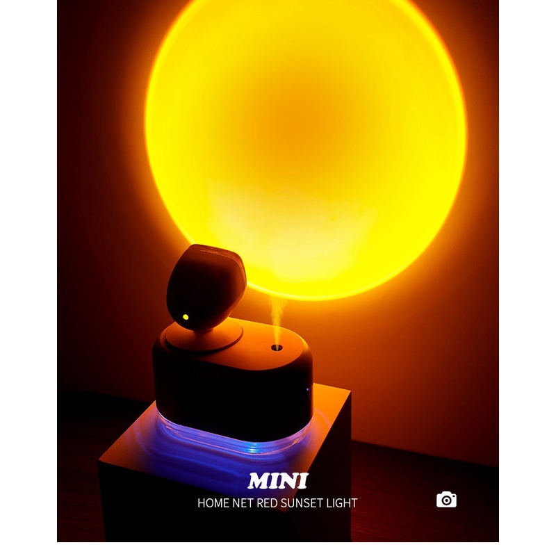 Humidifier wireless Sunset light Golden hour portable Hp023 lampu sunset proyektor pelembap udara