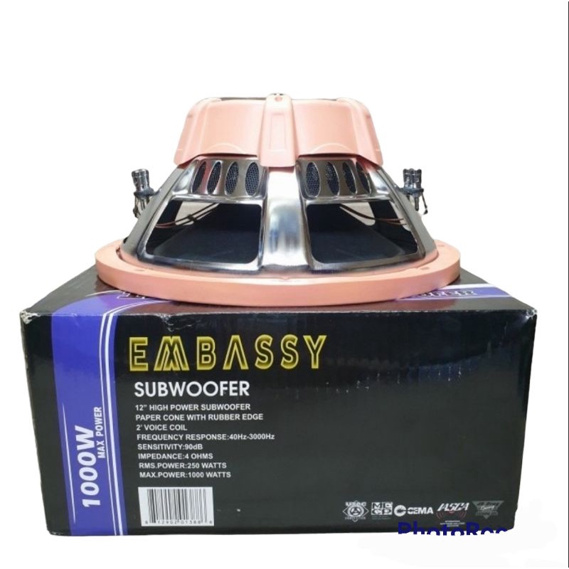 SUBWOOFER 12 INCH EMBASSY DOUBLECOIL 1000 WATT