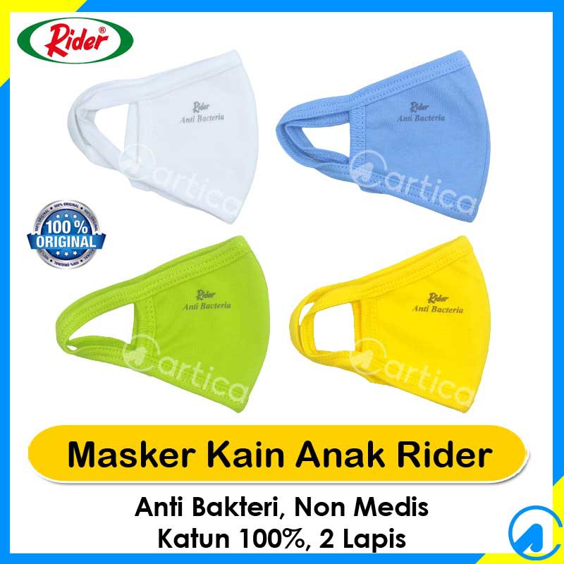 Masker Kain Anak Rider Kids 100 Katun Cotton Anti Bakteri 2 Lapis Non Medis Shopee Indonesia