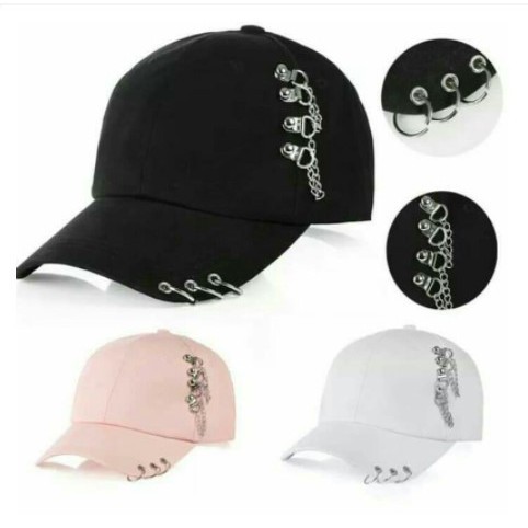 Topi Korea Pria / Wanita Model KPOP GD dengan Ring samping / Topi Bisbol Korea