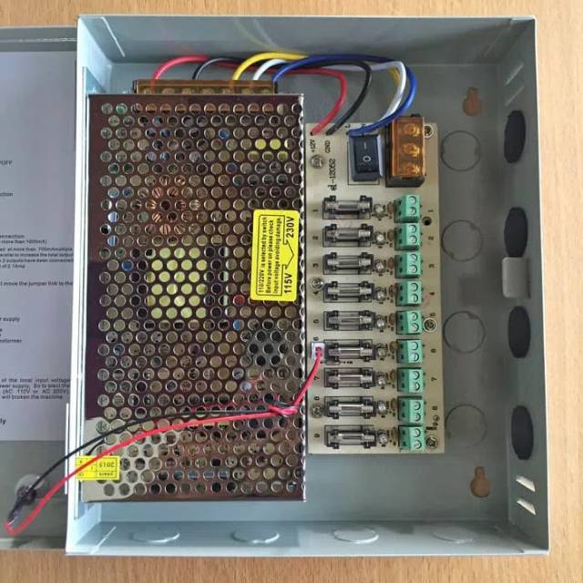 Power supply adaptor 12V 10A Box lengkap terkuat