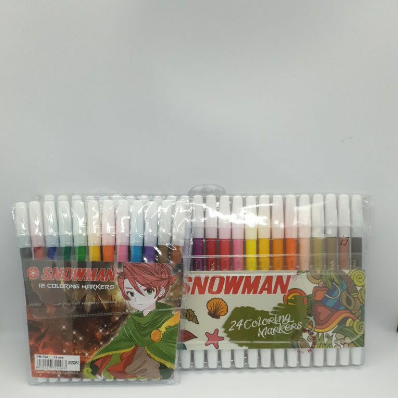 

spidol warna snowman / coloring markers 12 & 24 warna