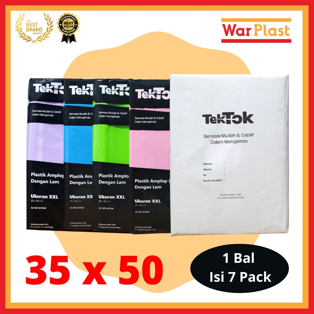 Plastik Polymailer Amplop Plastik Packing TekTok - Uk XXL 35x50 1 Ball isi 7 Pack