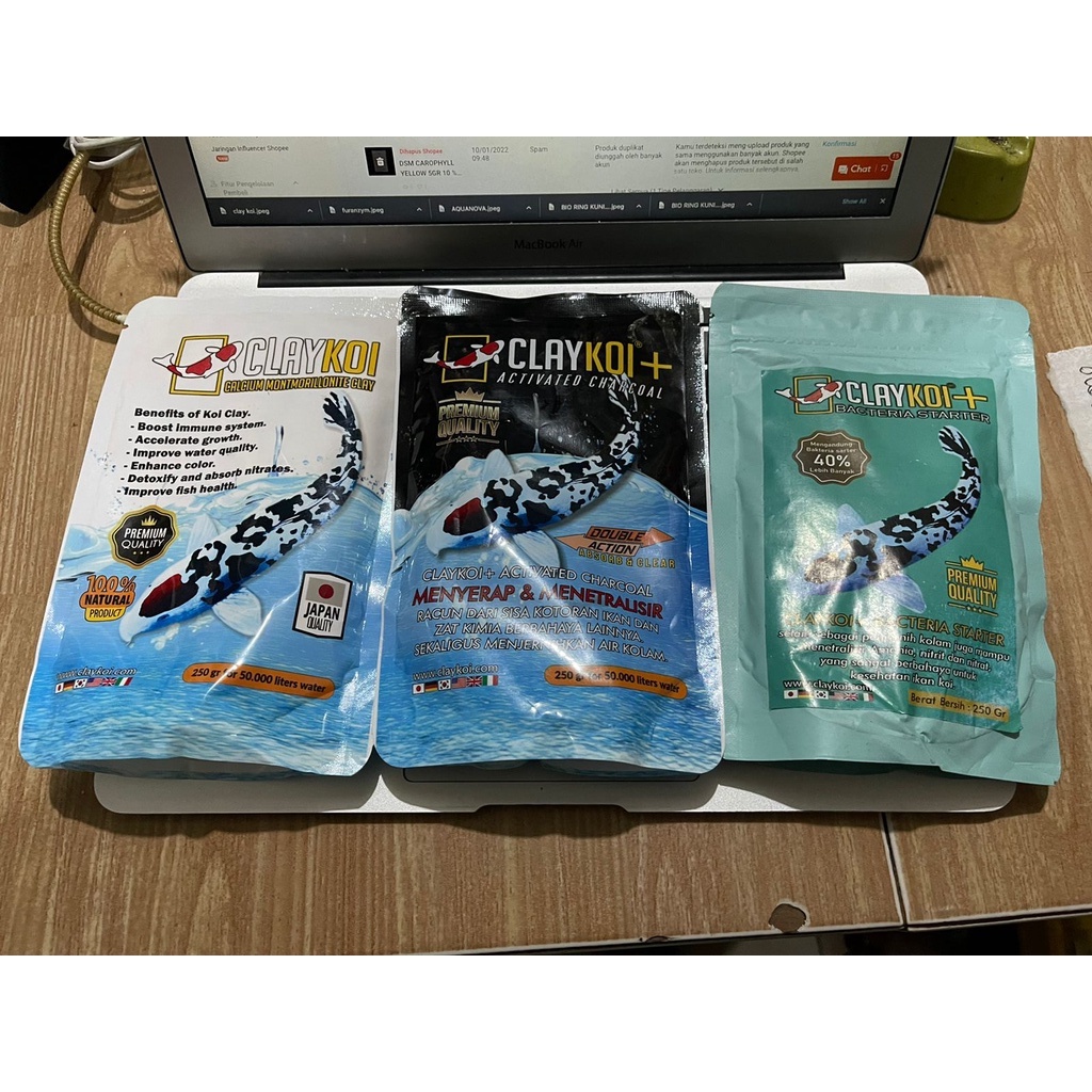 CLAY KOI CALCIUM MONTMORILLONITE CLAY PENJERNIH AIR KOLAM KOI 250 GRAM