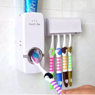 ONLYONE12 Dispenser Pasta Gigi + Tempat Sikat Gigi / Dispenser Odol Tempat Sikat Gigi Tempel Dinding / Brush Holder / Peralatan Sikat Gigi