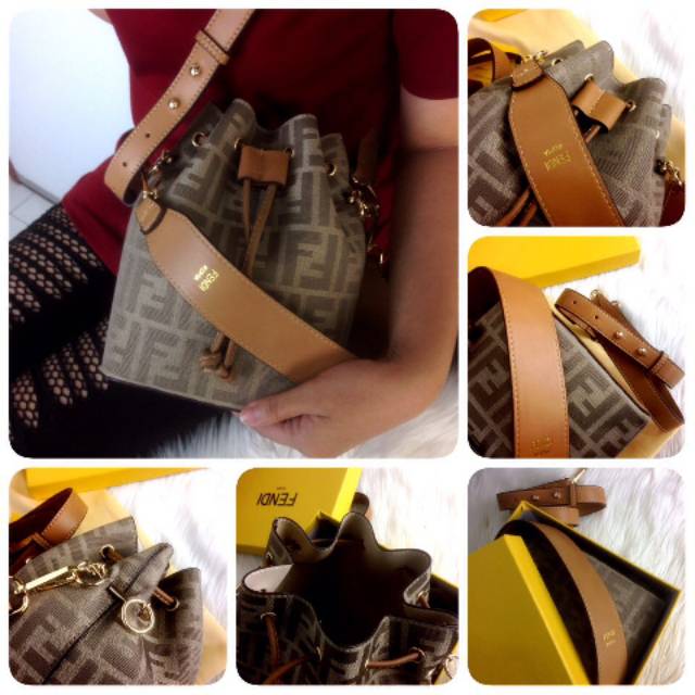 Fendi Montresor FF Jacquard  Bucket Bag SS18 #FD-6005