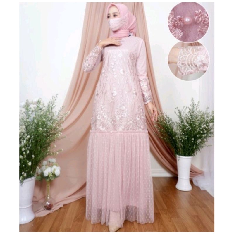 Gamis Laras kebaya/gamis pesta/gamis modern/gamis muslim