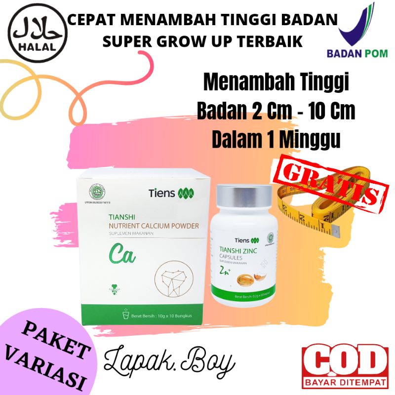 

TERLARIS !! PAKET PENINGGI BADAN TIENS SUPER GROW UP KAPSUL DAN SUSU NHCP TERBAIK