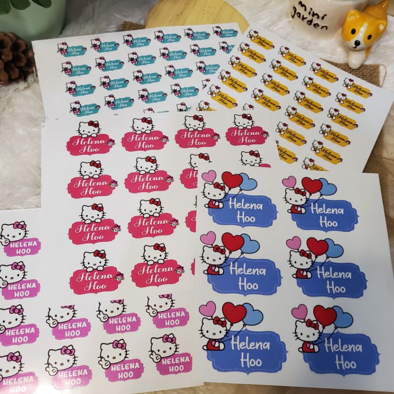 

custom sticker nama waterproof