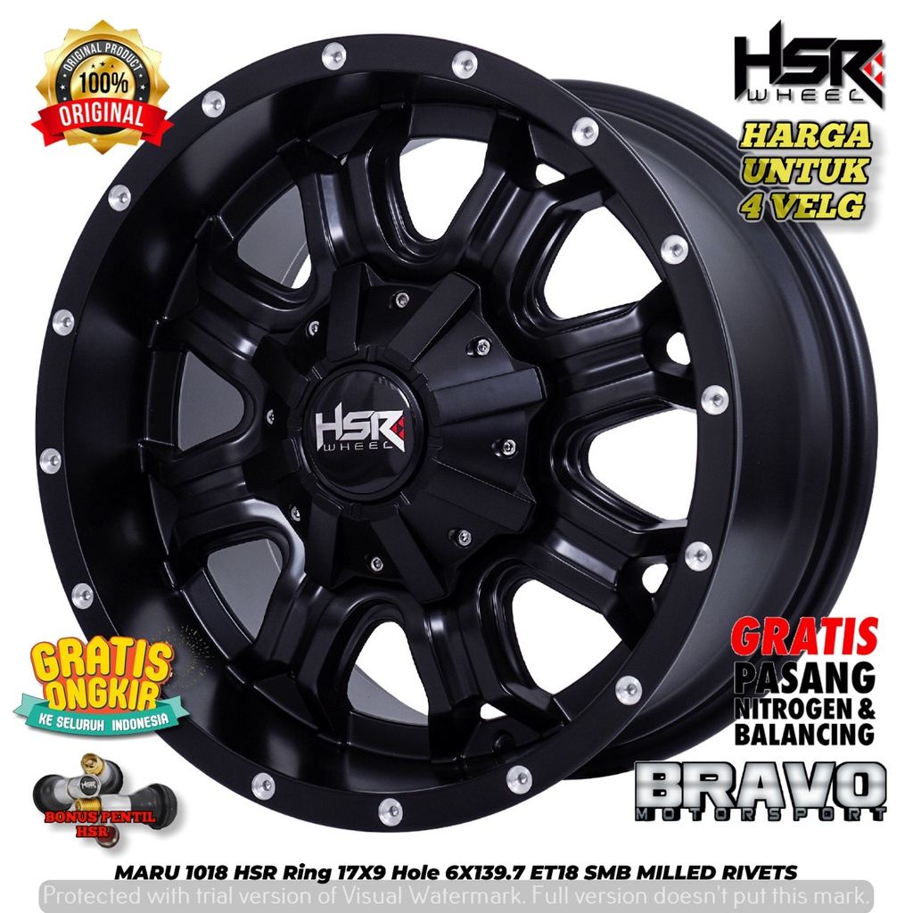 VELG MOBIL CELONG FORTUNER PAJERO HILUX RANGER R17 HSR MARU R17X9 H6X139,7 DLL