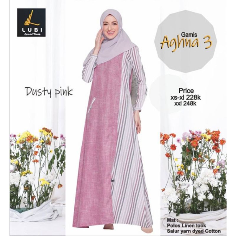 Lubi Gamis Aghna 3 - Dusty Pink XL