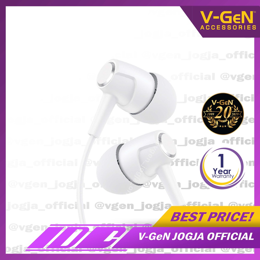 Handsfree V-GeN VEP1-22 Wired Earphone Headset Premium Sound VGEN