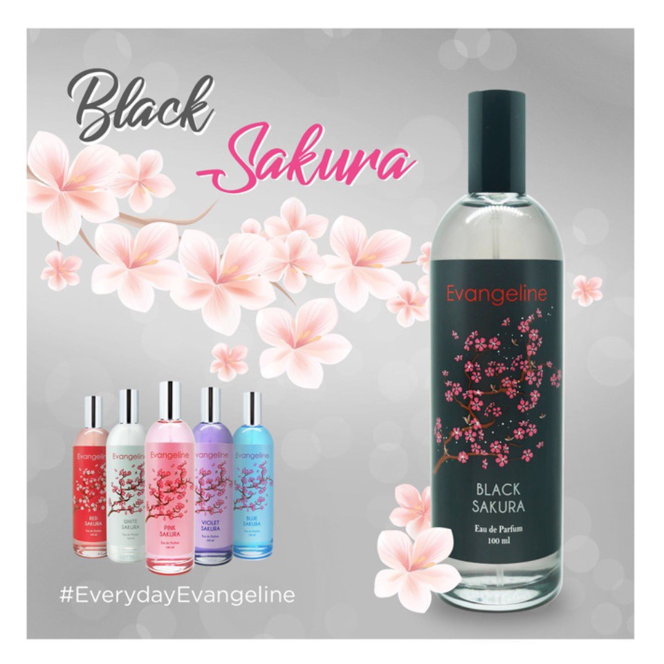 100% Original - Evangeline Edp Sakura Series - Black Sakura / Sakura Black / Eau De Parfum