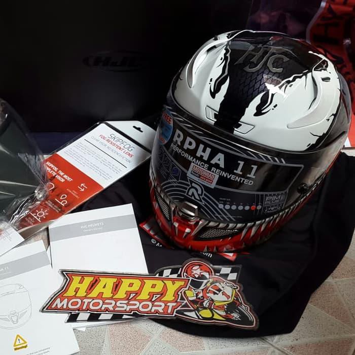 HELM FULLFACE MERK HJC RPHA 11 VENOM MARVEL MC1 SIZE XL DOT