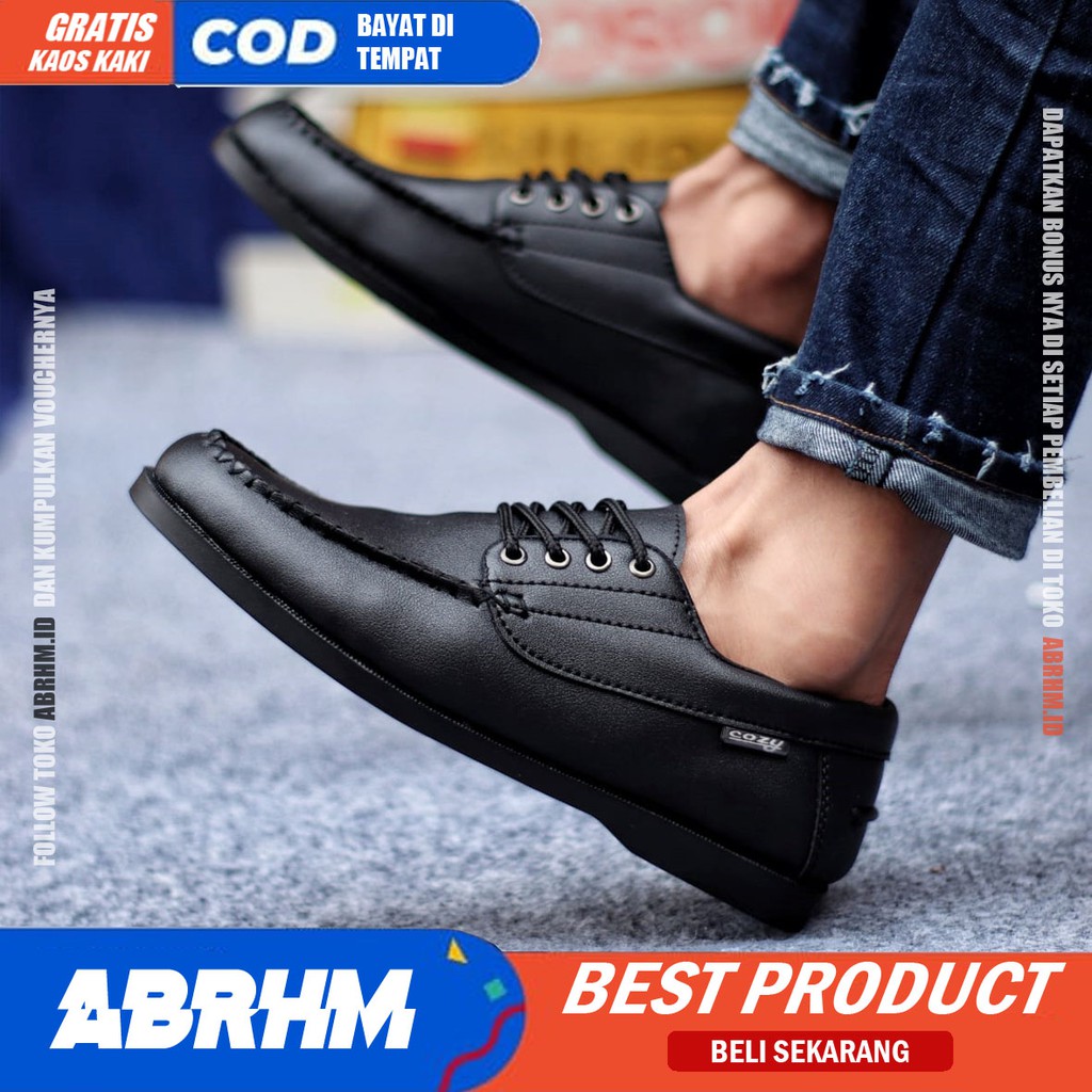 ABRHM MONZE Sepatu Kasual Pria Sepatu Pria Casual Kulit Syntetic Cowok/cowo Sepatu Kerja Kantor Semi Formal Kuliah Kondangan Gaya keren Kekinian Murah Terlaris