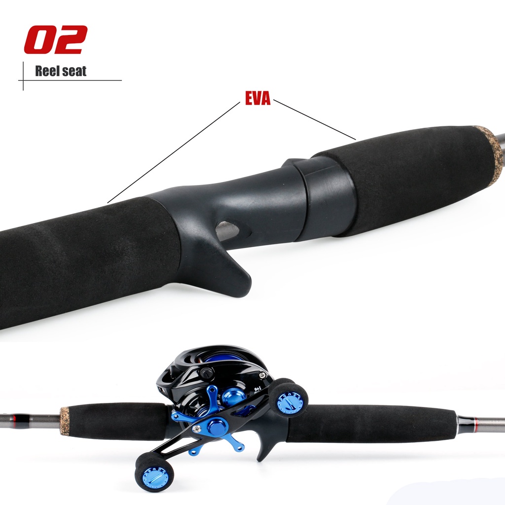 2 Bagian Spinning Fishing Rod Dengan EVA Handle Dan Carbon Body Dan 100M Fishing Line Set Untuk Air Tawar