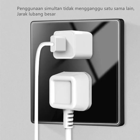 Saklar / Sakelar Lampu Hitam Black Glossy Hitam Mengkilap Akrilik 1/2/3 Gang Electrical Switch
