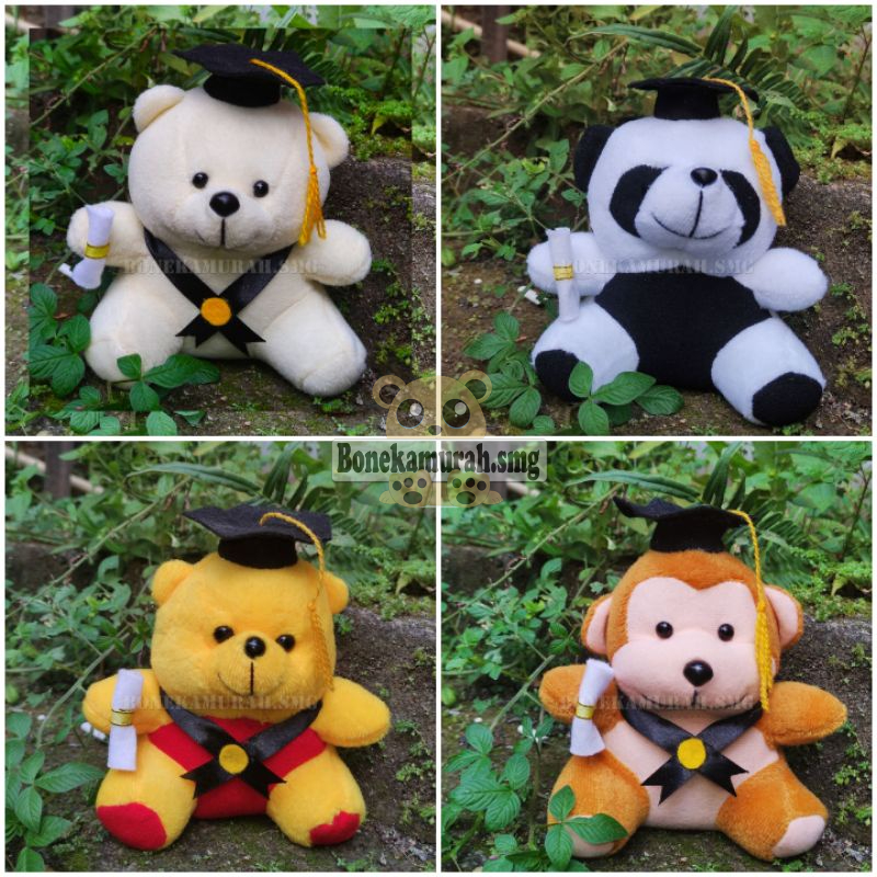 Boneka Wisuda mini pita karakter terlengkap, boneka wisuda kecil cocok untuk kado wisuda, bucket bunga dan hampers