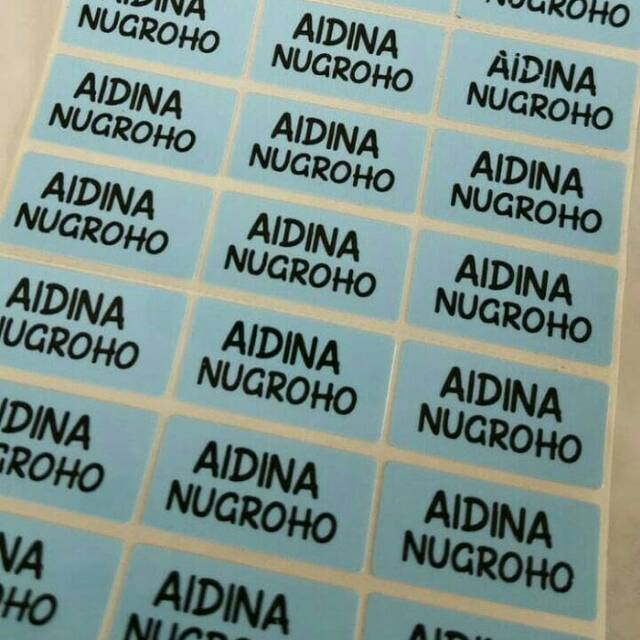

Label nama/ sticker waterproof Polos Biru