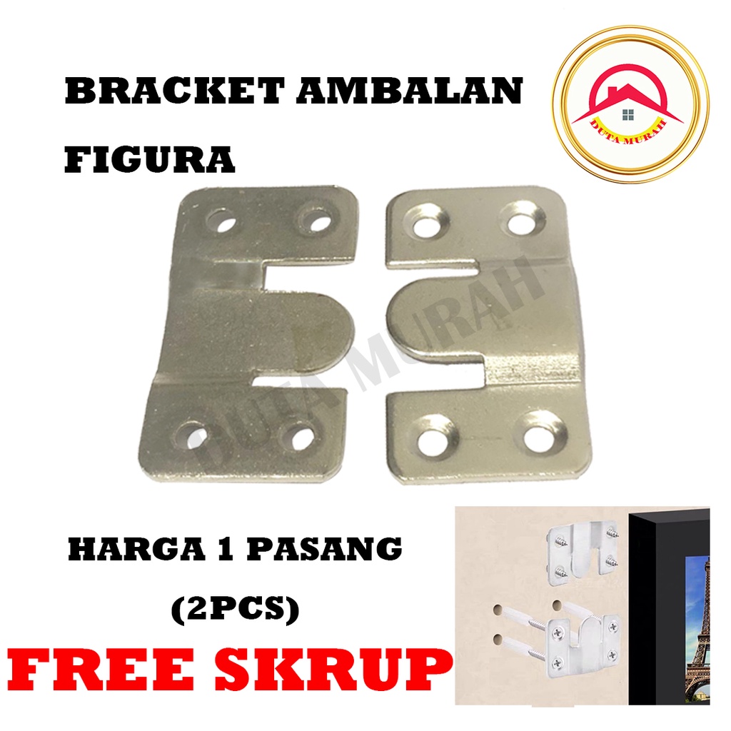 Braket Ambalan , Plat Gantung Meja dan Pigura, FREE SEKRUP