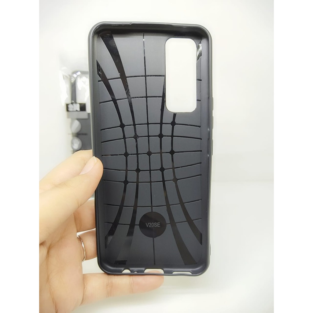 AutoFokus Vivo V20 SE 6.44 inchi Leather Soft Case AUTOFOCUS Motif Kulit Jeruk