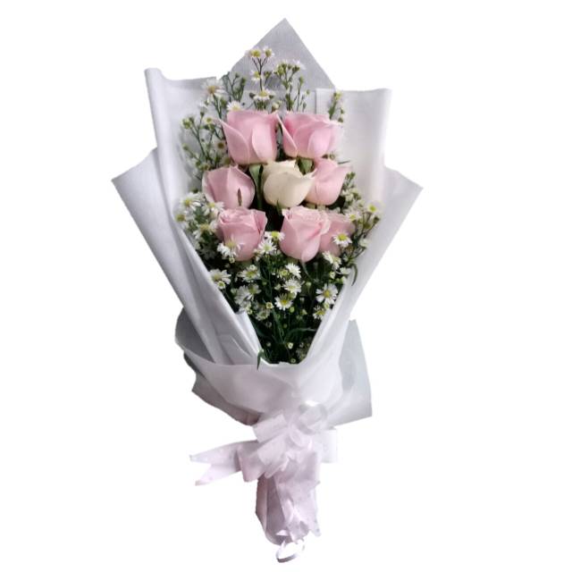 Buket bunga mawar fresh hadiah ulang tahun hand bouquet
