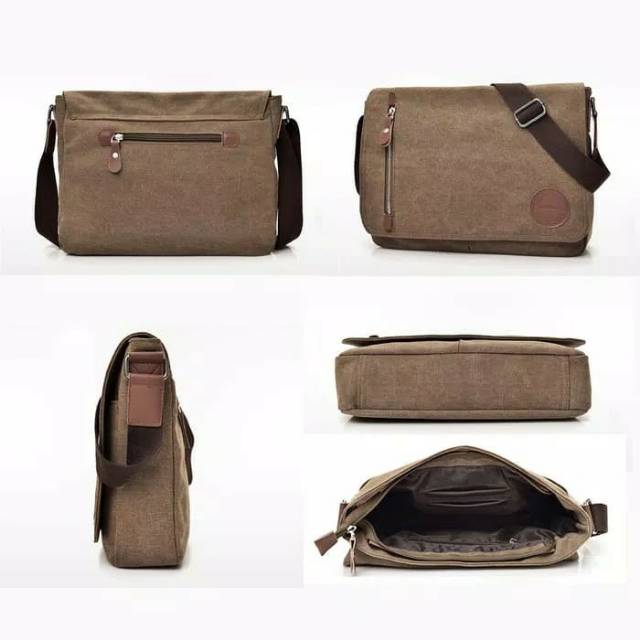 TP21 Tas Selempang Pria Kanvas Sling Shoulder Bag Impor Modis Kasual Keren