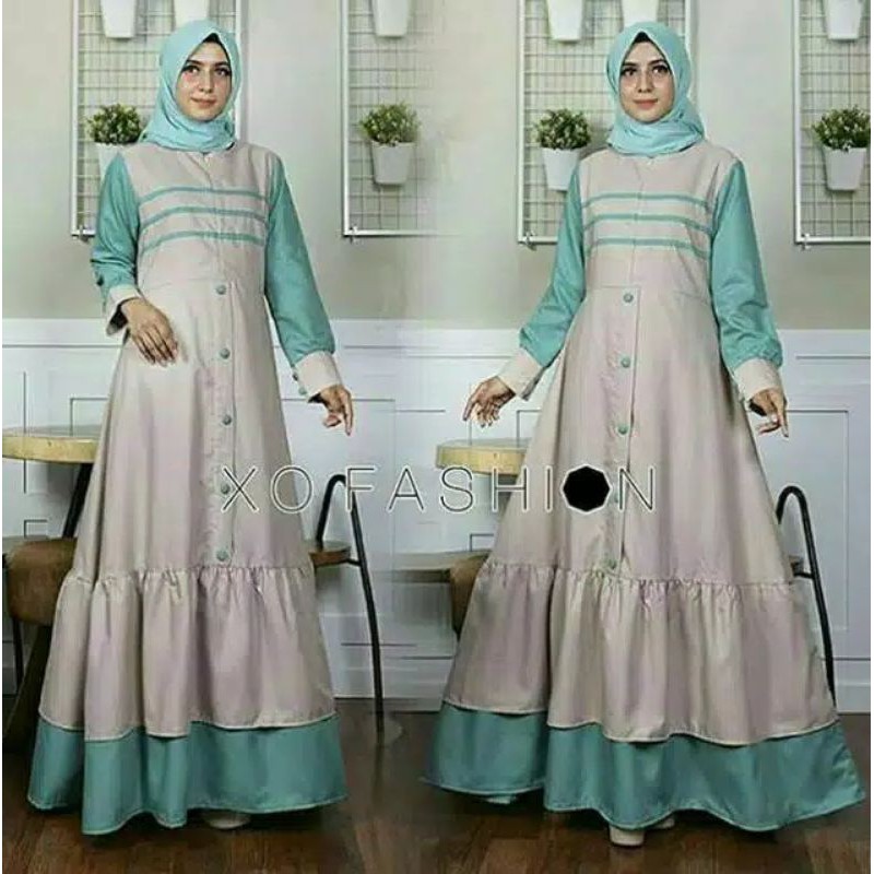 gamis bahan wolfis terbaru