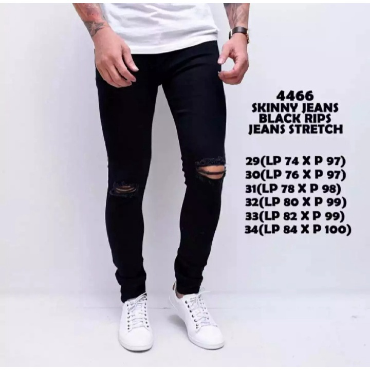 CELANA PANJANG SOBEK DISTRO STONE / JEANS SOBEK PANJANG PRIA