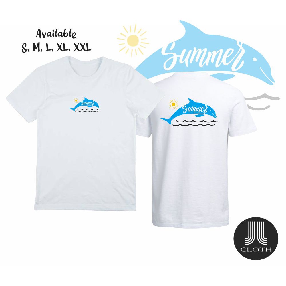 T SHIRT BAJU KAOS SUMMER DOLPIN/ KAOS SUMMER PARTY COTTON COMBED 30S