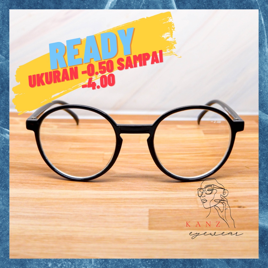 Kacamata Minus Bulat Wanita Pria Cat Eye Murah Oval Besar Plastik Fashion Korean Style