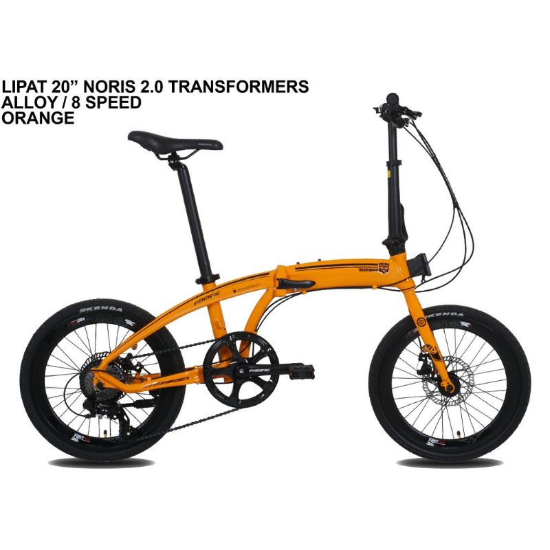 Sepeda Lipat 20 Pacific Noris Transformer Alloy 8 Speed Banyak Bonus