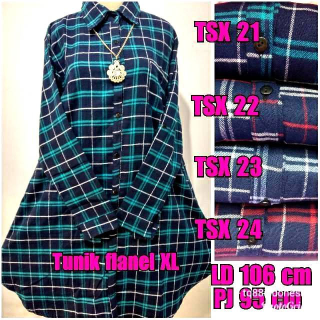 Tunik flanel/tunik/tunik kotak/hem tunik/tunik murah/kemeja tunik/hem kotak/kemeja kotak/tunik xl