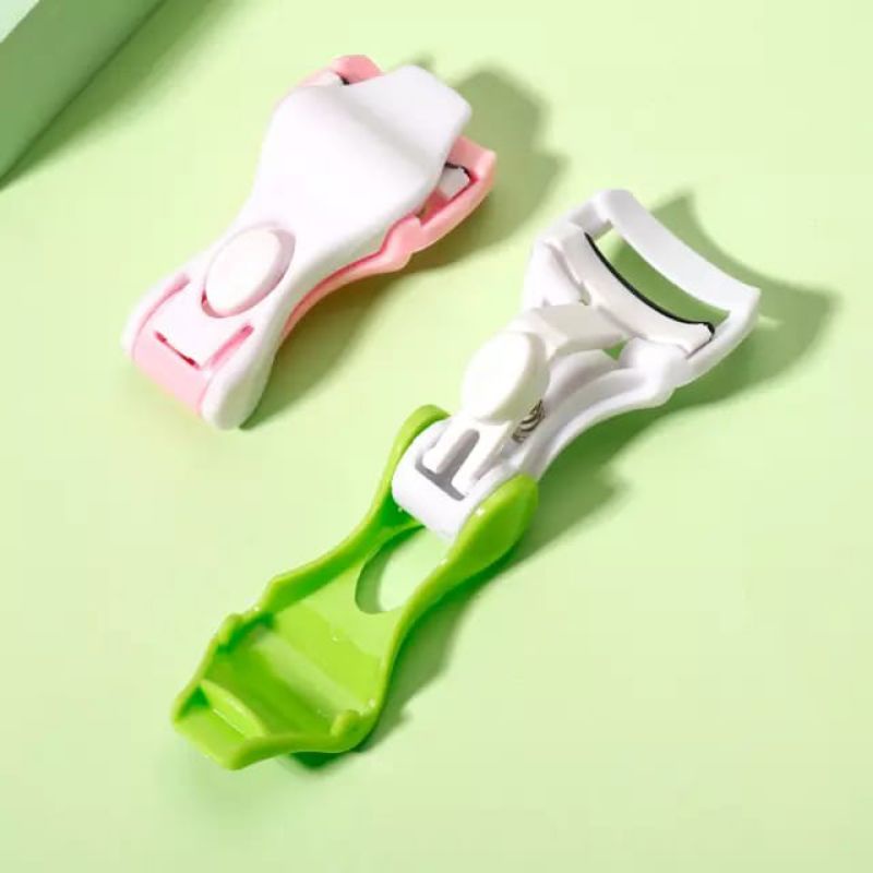Penjepit bulu mata eyelash lentik natural warna pink ungu hitam motif polos plastik besi karet premium awet bagus lucu cute lipat