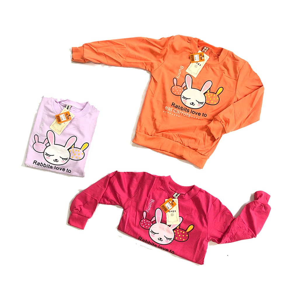 KAOS ANAK CEWEK CREWNECK IMPORT PAKAIAN BAJU ANAK-ANAK JAKET SWEATER ANAK PEREMPUAN MURAH