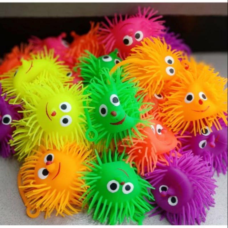 MAINAN BOLA UBUR UBUR / BOLA LAMPU KARET MENYALA / BOLA PULLBALL