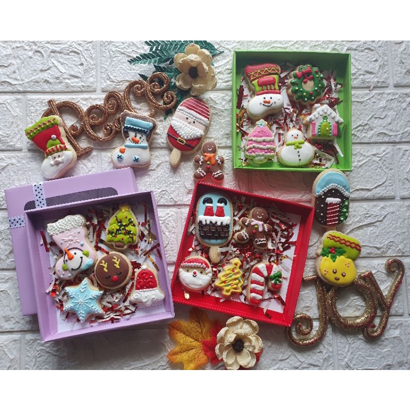 

Christmas cookies box isi 4 dan 5 - Kukis Natal box
