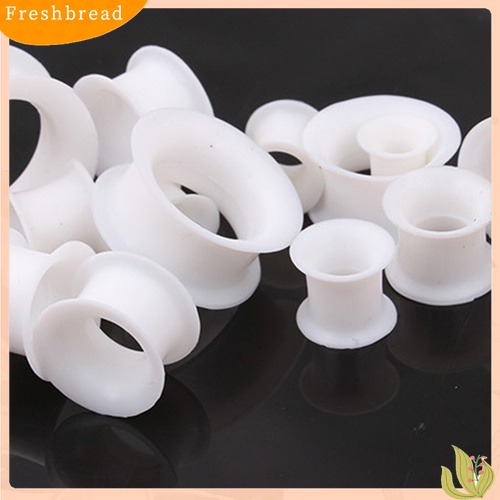 【Fresh】1Pair Silicone Flesh Tunnel Double Flared Saddle Ear Plug Gauge Unisex Piercing