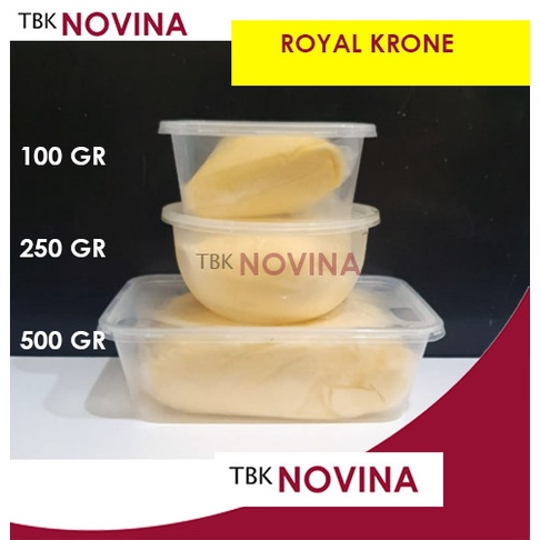 ROYAL KRONE BUTTER SUBTITUTE 100gr / 250gr/ 500gr packing aman wadah thinwall