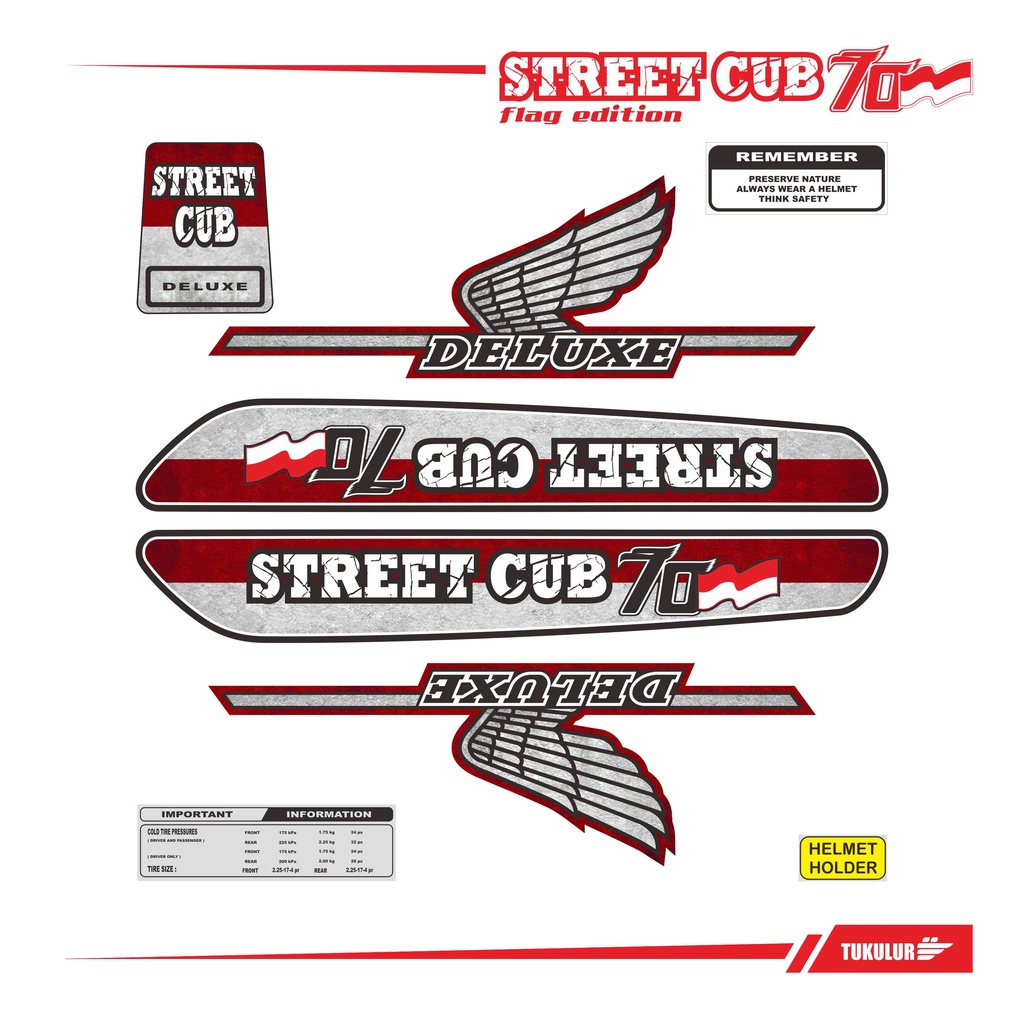 STIKER STRIPING HONDA C70 STREETCUB FALG