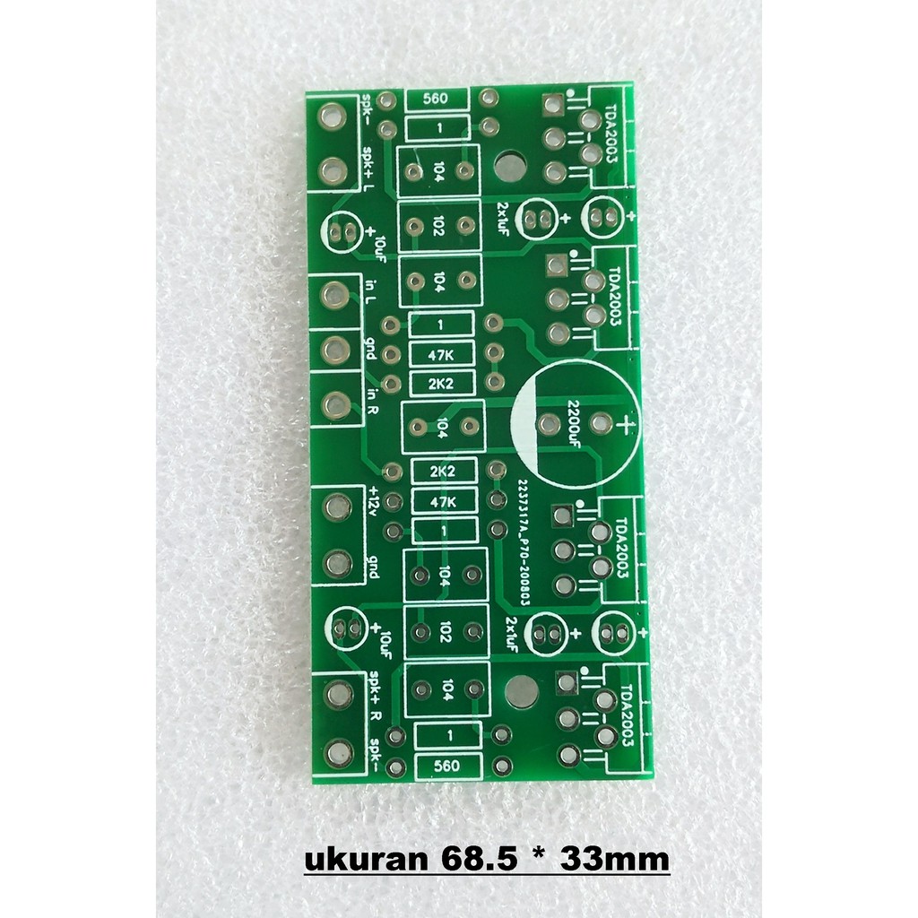 PCB TDA2003 Stereo  Bridge 18 Watt Power Amplifier